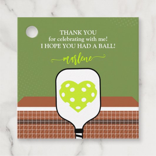 プリッピーなピックルボールパドル写真ディンク誕生日パーティー フェイバータグ (正面)