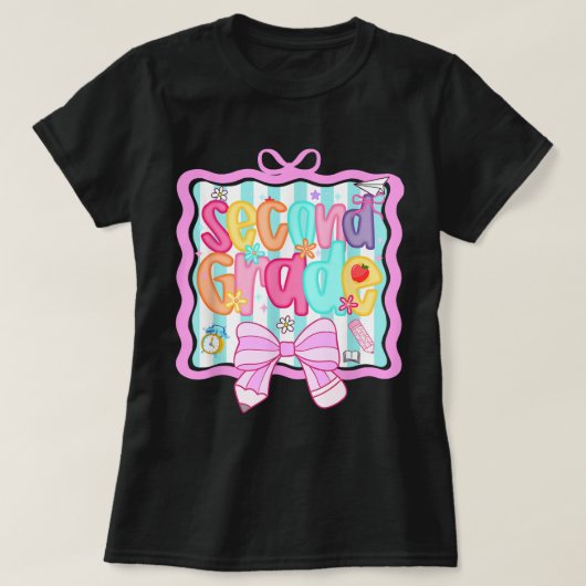 プリッピーな小学2年生の先生用ギフト Tシャツ (デザイン正面)