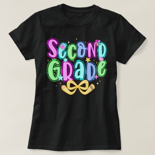 プリッピーな小学2年生の先生用ギフト Tシャツ (デザイン正面)