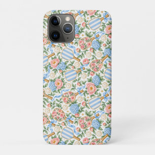 プリッピーな青い花柄のピックルボールプレーヤーギフト iPhone 11 PROケース