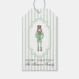 プリッピーグリーンの水彩ナッツクラッカー クリスマス ギフトタグ