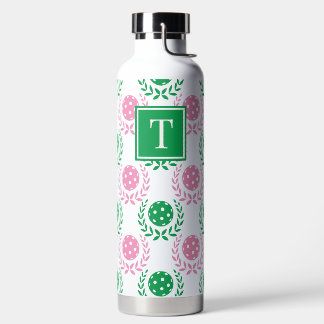 プリッピー・ピックルボール・月桂樹のリース - ピンクとグリーン ウォーターボトル
