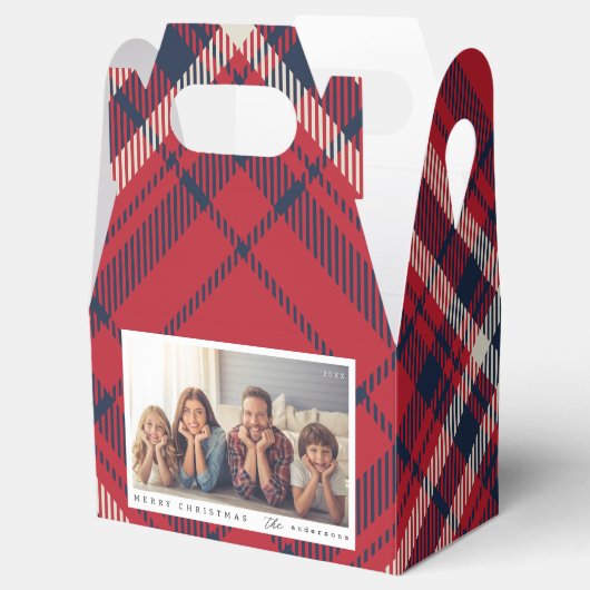 プリッモダンドメリークリスマスカスタム家族写真 フェイバーボックス (オープン)