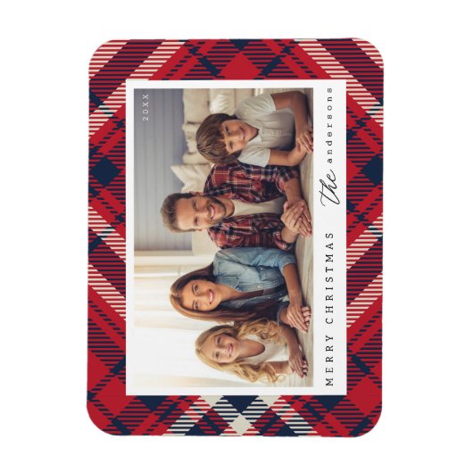 プリッモダンドメリークリスマスカスタム家族写真 マグネット (縦)