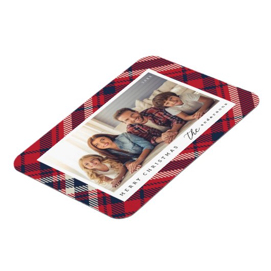 プリッモダンドメリークリスマスカスタム家族写真 マグネット (左側)