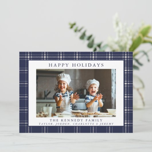 プリッモダンド素朴家族の写真クリスマスカード カード (スタンド正面)