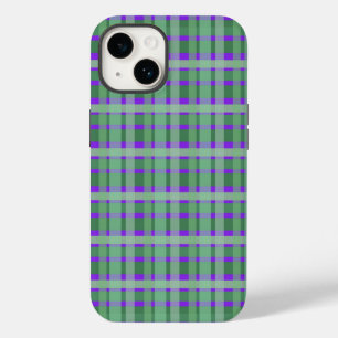 プリッ市松模様にドタータンチェックグリーンストライプオンパープル Case-Mate iPhone 14ケース