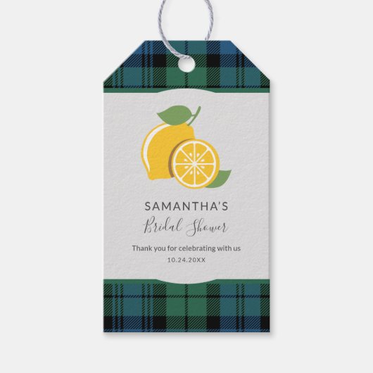 プリッ素朴ドシトラスブライダルシャワーサンキューフェイバー ギフトタグ (正面)