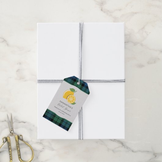 プリッ素朴ドシトラスブライダルシャワーサンキューフェイバー ギフトタグ (より糸付き)