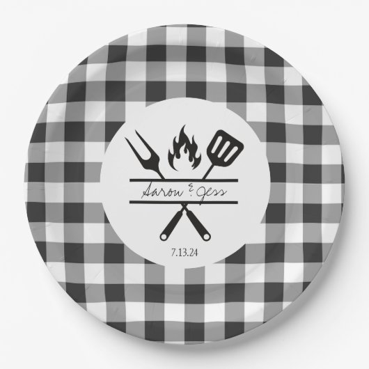 プリッ素朴ド結婚のリハーサルディナー紙プレート ペーパープレート (正面)