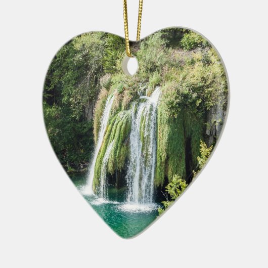 プリツヴィツェ国立公園の滝 – クロアチア セラミックオーナメント (左)