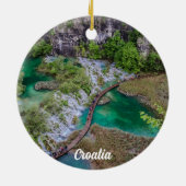 プリツヴィツェ湖公園の滝の滝の滝 セラミックオーナメント (裏面)