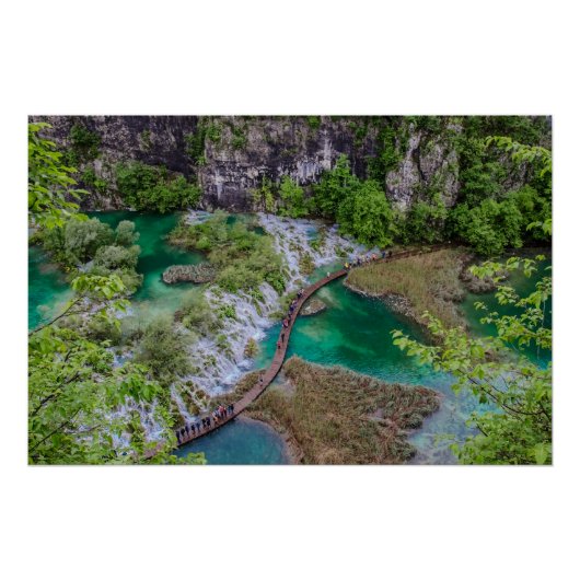 プリツヴィツェ湖公園の滝の滝の滝 ポスター (正面)