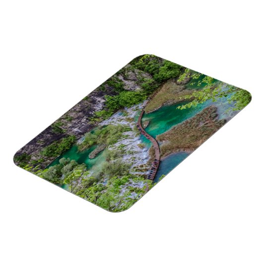 プリツヴィツェ湖公園の滝の滝の滝 マグネット (左側)