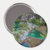 プリツヴィツェ湖公園の滝の滝の滝 マグネット (正面/裏面)