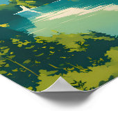 プリツヴィツレイクスナショナルパークトラベ伝統的ル ポスター (角)