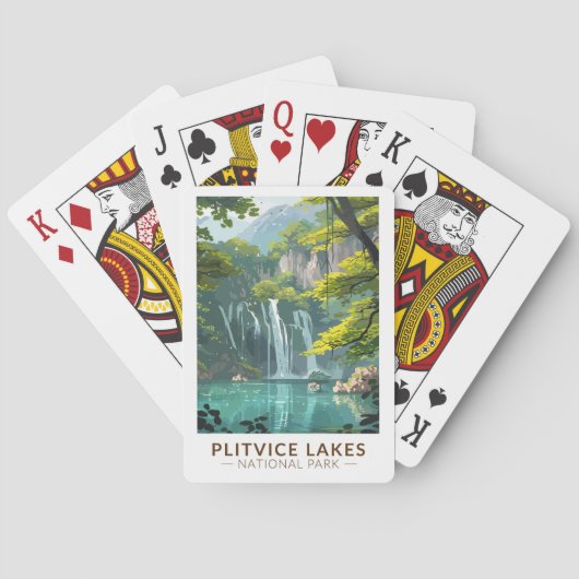 プリツヴィツレイクズナショナルパークトラベルアートヴィンテージ トランプ (裏面)