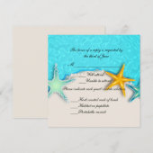 プリティスターフィッシュサマー ビーチ レスポンスカード 招待状 (正面/裏面)