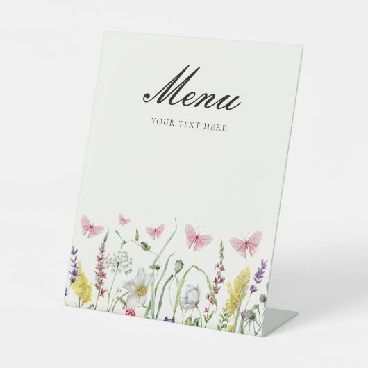 プリティバタフライメニュー ブライダルシャワー 台座サイン (正面)