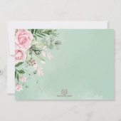 プリティピンクフラワーズ ローズガーデン ベビーシャワー サンキューカード (裏面)