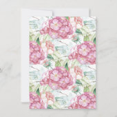 プリティピンク ボタニカル バースデー ランチョン 招待状 (裏面)