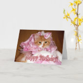 プリティプリンセスの子猫 - お誕生日おめでとう! カード (黄色い花)