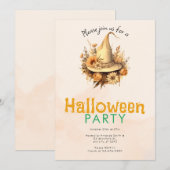 プリティボホウィッチの帽子ハロウィンパーティー 招待状 (正面/裏面)