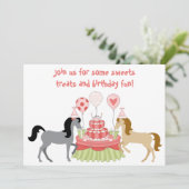 プリティポニーズの馬の誕生日招待状 招待状 (スタンド正面)