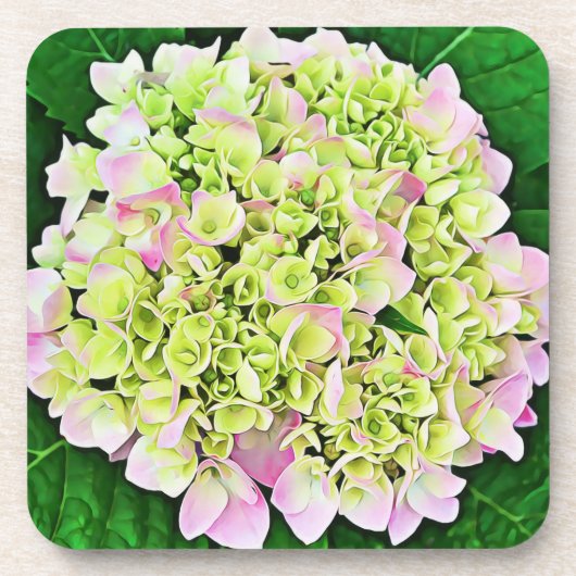 プリティーなハイドレンジアの花のアートコースターセット コースター (正面)