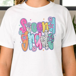 プリティーな女子の小学校2年生初めての学校コケッティ Tシャツ