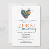 プリティーサボテンハート1st結婚記念日 招待状 (正面)