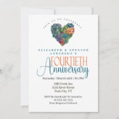 プリティーサボテンハート40周年結婚記念日 招待状 (正面)