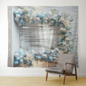 プリティーパステルブルーバルーンアーチ吊り下げ タペストリー (インサイチュ(横))