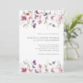 プリティーパープルスイートピーウェディング招待状 招待状 (スタンド正面)