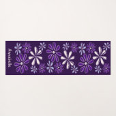プリティーパープルネーム ボタニカル フラワーパターン ヨガマット (裏面(横))
