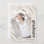 プリティーピンクのアーチ写真卒業パーティー 招待状 (正面)