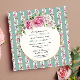 プリティーフラワーデザインのガーデン ブライダルシャワー 招待状