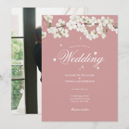 プリティーフローラルウェディング ブルーム ダスティーローズ フォト 招待状