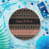 プリティーフローラルラウンド ペーパープレート (パーティー)