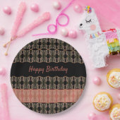 プリティーフローラルラウンド ペーパープレート (パーティー)