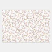 プリティーブラッシュブラウンフラワーブライダルシャワー ラッピングペーパーシート (正面2)