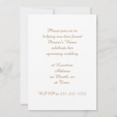 プリティープリンセスブライダルシャワーへの招待 招待状 (裏面)