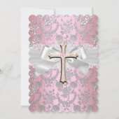 プリティーボウクロス ファーストコミュニオン ピンク 招待状 (裏面)