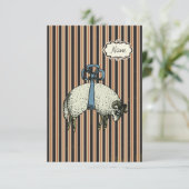 プリティーボウシープ™（デザイナーオプション）- 招待状 (スタンド正面)