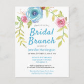 プリティー ウォーターカラー フラワーブリダルシャワーブランシュ ポストカード (正面)