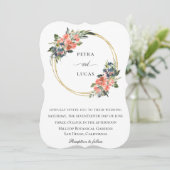 プリティー ウォーターカラー フローラル フープ フレーム ウェディング 招待状 (スタンド正面)