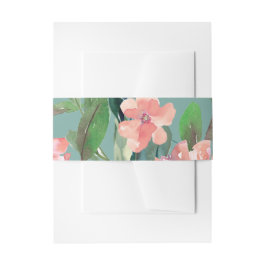 プリティー ウォーターカラー ブルーム グリーン ウェディング 招待状ベリーバンド