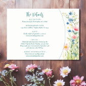 プリティー ウォーターカラー ワイルドフラワーズ ウェディング ディテール エンクロージャーカード