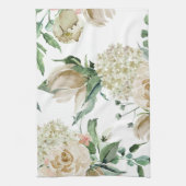 プリティー・クリーム・フローラル・ボタニカル キッチンタオル (縦)