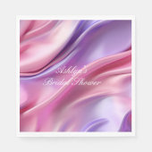 プリティー ドリーミー ピンク パープル ブライダル シャワー スタンダードランチョンナプキン (正面)